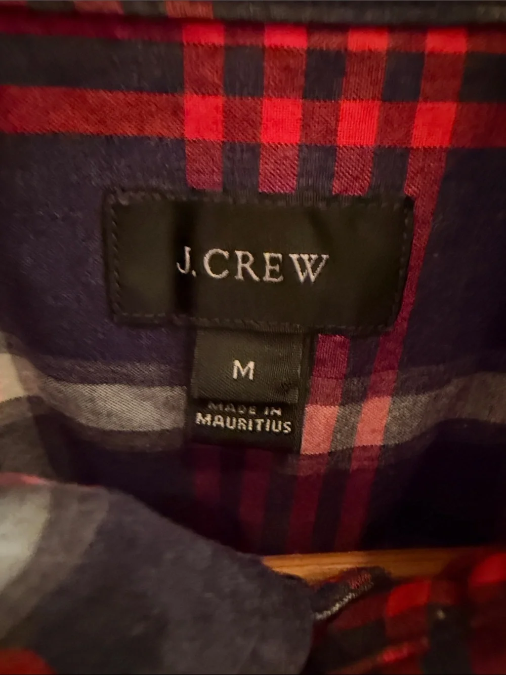 J. Crew Navy, Red and White Button-Down Shirt, Men, Medium, EUC